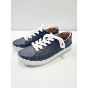 Reef Lace Up Casual Sneakers Black Leather Wmns Size 8 Cork LAGENLOOK CJ3990